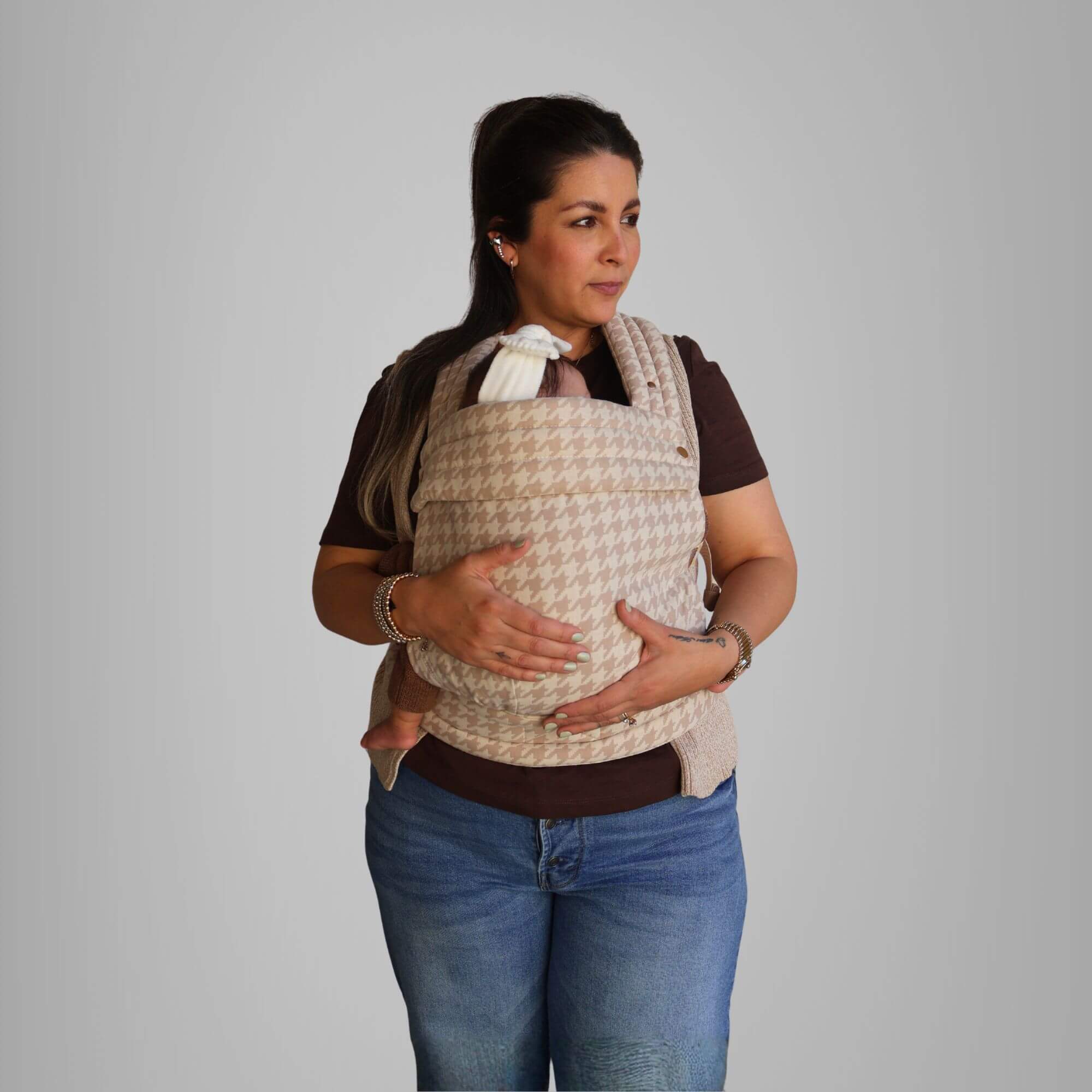 Portabebé Lúa - houndstooth beige